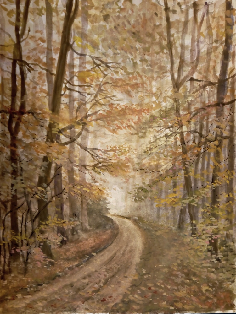 Waldweg im Herbst